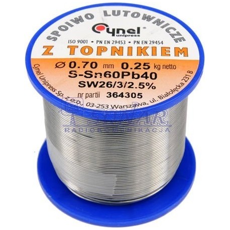 76807 CYNA LUTOWNICZA 0,7/250 GR