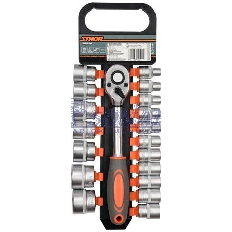 58634 STHOR KOMPLET NASADEK Z GRZECHOTKĄ 1/2" 19CZ.