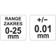 YT-72300 MIKROMETR 0-25 MM