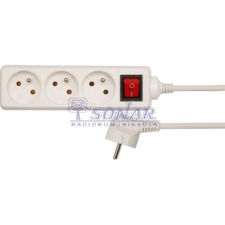 72532 PRZEDŁUŻACZ EL/BI/3G/Z/U 5M WYŁĄCZNIK