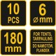 85185 SZPILKI DO PLANDEK I NAMIOTÓW 180 MM FI 6
