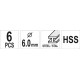 YT-61711 FREZY TRZPIENIOWE DO METALU FI 6MM, 6SZT